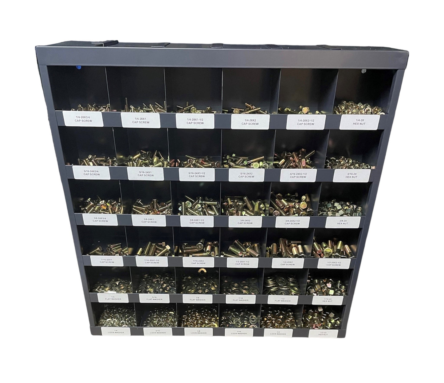 2,510 pcs Grade 8 Fine Thread Nut Bolt & Washer Assortment Kit with Metal Bin