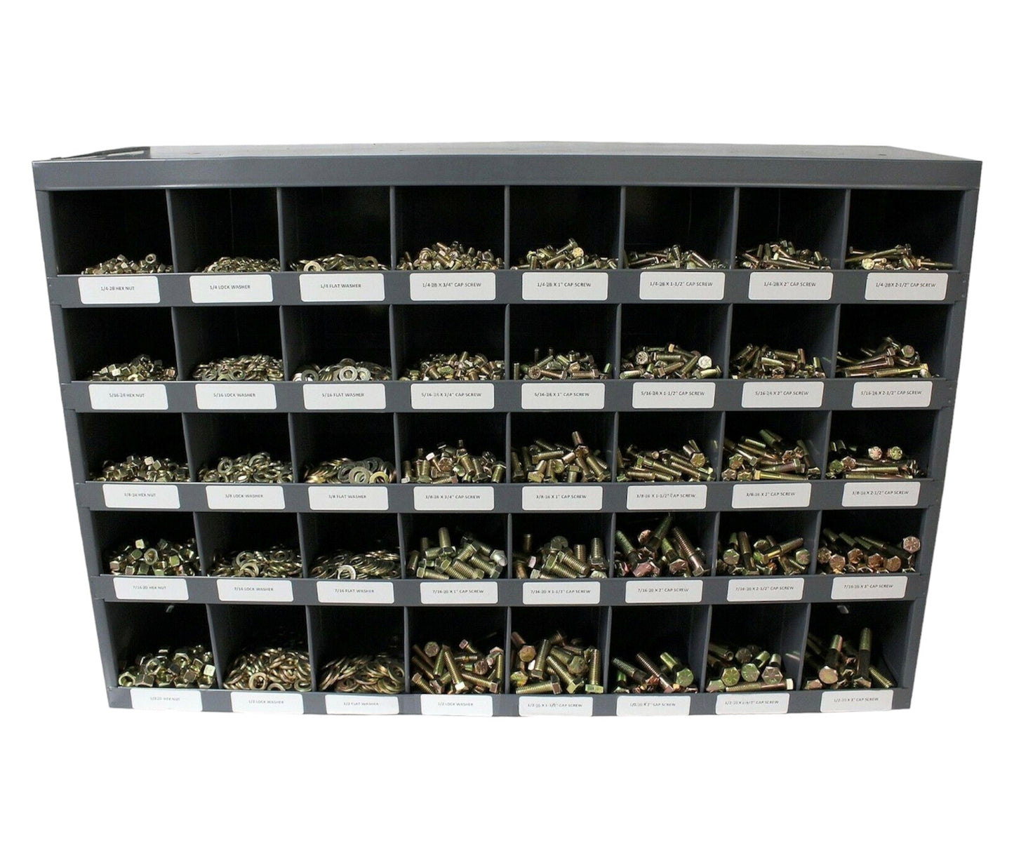 3,765 pcs Grade 8 Fine Thread Nut Bolt & Washer Assortment Kit with Metal Bin