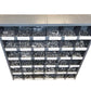 2,510-piece Grade 5 fastener assortment kit with labeled metal storage bolt bin. Includes coarse thread hex bolts, hex nuts, lock washers, and flat washers for general fastening applications.